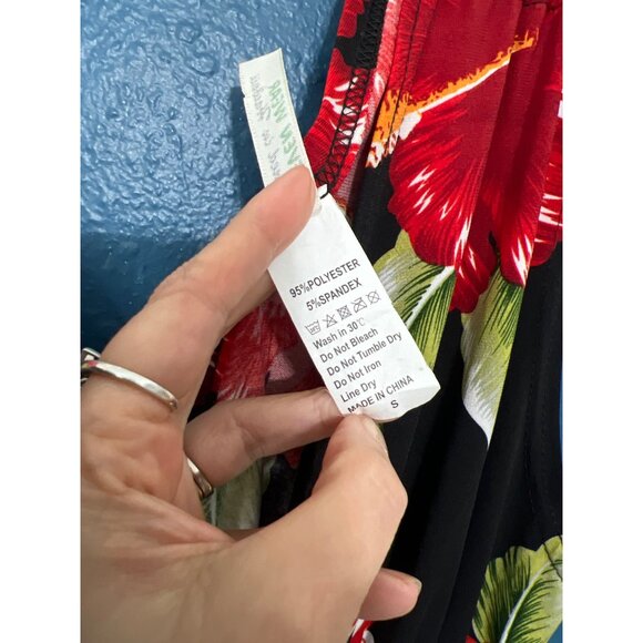 Steven Wear Hawaii Black Floral Sleeveless Dress Size S - Picture 4 of 6